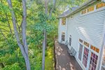 Three levels of living space overlooking the trees